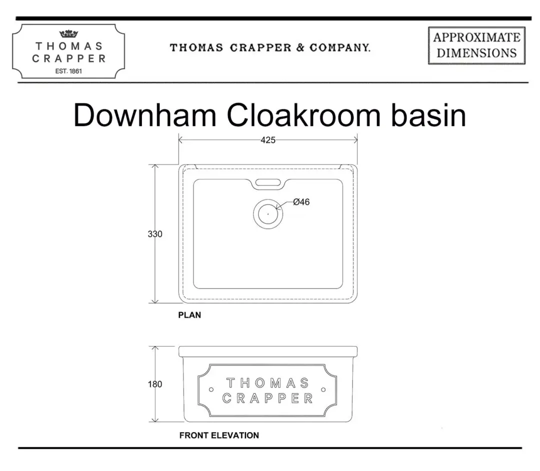 Thomas Crapper Downham Cloakroom Basin Set - Image 19